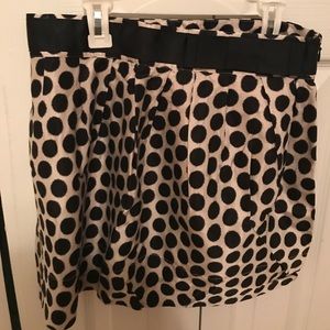 Black and cream polka dot mini skirt